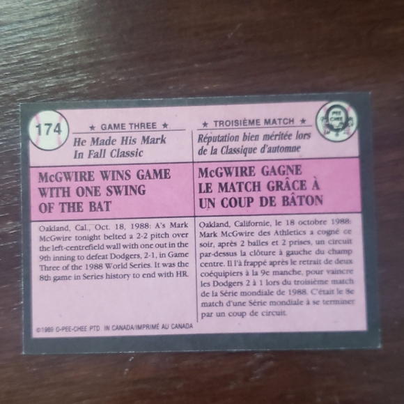 7 O-pee-chee baseball cards lot 1989 vintage mint - Picture 4 of 10